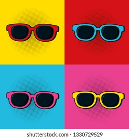pop art sunglasses colorful frames