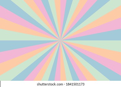 Pop art sunlight abstract horizontal background. Vector cosmic illustration. Yellow Beam, ray, starburst style for decoration, project, video, cover, brochure, business, advertising. Pastel sunburst.