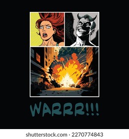 Pop art superhero comic book page layout seamless pattern background vintage comic strip design vector illustration