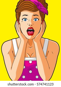 Pop Art Surprised Girl