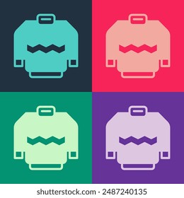 Pop art Sweater icon isolated on color background. Pullover icon. Sweatshirt sign.  Vector
