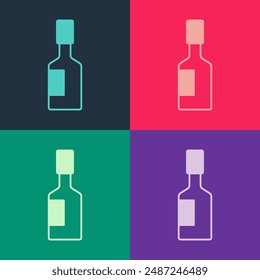 Pop art Tabasco sauce icon isolated on color background. Chili cayenne spicy pepper sauce.  Vector