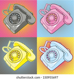 pop art telephone
