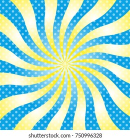 Pop Art template, Retro sunburst ray in vintage style