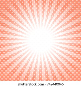 Pop Art template with stars, Retro sunburst ray in vintage style