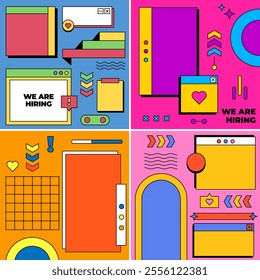 pop art template style social media fullcolor