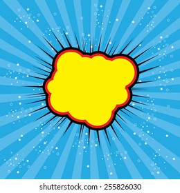 pop art text bubble cloud, illustration in vector format different trendy colors. this also represents a big bang, thunder, emphatic explosion, roaring voice, scream, booming vehicle, big sound