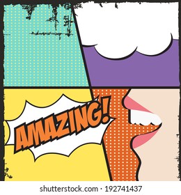 pop art text bubble, illustration in vector format