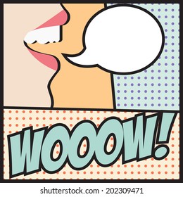 pop art text bubble, illustration in vector format