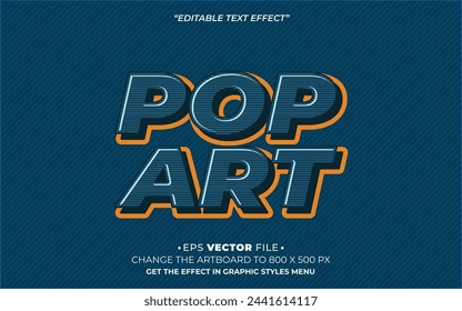 Efecto de texto Pop Art 3d vector editable