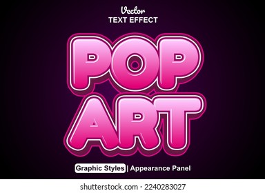 pop art text effect with graphic style and editable.