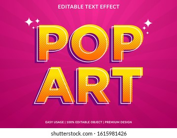 pop art text effect template with retro type style and bold text concept use for brand label and logotype 