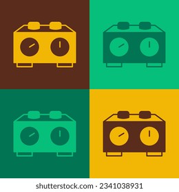 Pop art Icono de reloj de ajedrez de tiempo aislado en fondo de color. Equipamiento deportivo.  Vector