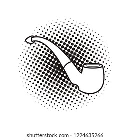 pop art tobacco pipe black and white