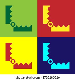 Pop art Trap hunting icon isolated on color background. Vector