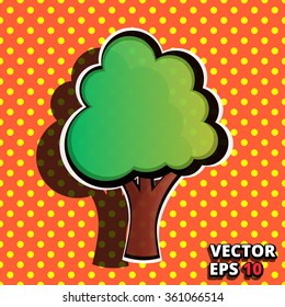 pop art tree vector illustration