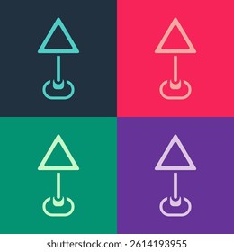 Pop art Triangle warning blank icon isolated on color background. Traffic rules and safe driving.  Vector