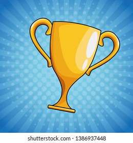 Pop art trophy cup cartoon