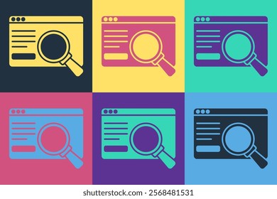 Pop art UI or UX design icon isolated on color background.  Vector