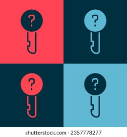 Pop art Undefined key icon isolated on color background.  Vector Illustration