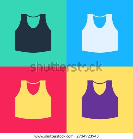 Pop art Undershirt icon isolated on color background.  Vector