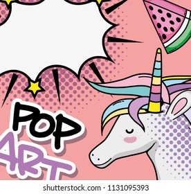 Pop art unicorn