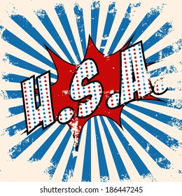 pop art u.s.a. text bubble, illustration in vector format