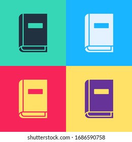 Pop art User manual icon isolated on color background. User guide book. Instruction sign. Read before use.  Vector Illustration