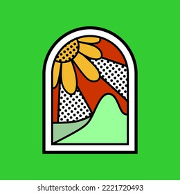 Vektordesign mit Popart, geomtrisches Design, Vintage-Design