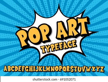 Pop art vector font.