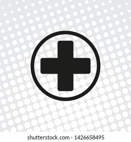 Pop art vector icon plus
