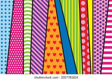 Pop Art vector image. Pop-art geometric colourful.Color splash abstract background for design.
