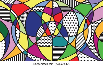 Pop Art vector image. Pop-art geometric colourful.Color splash abstract background for design.	