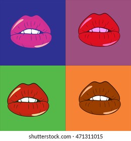 pop art vector lips 