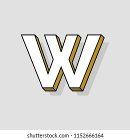 Pop Art Vector Logo Letter W. W Letter Design Vector