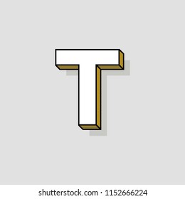 Pop Art Vector Logo Letter T. T Letter Design Vector