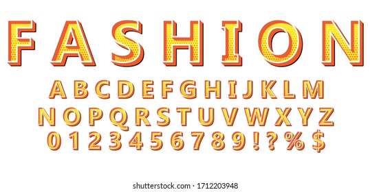 Pop Art vector modern 3d font.