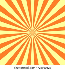 Pop Art Vintage Sunburst Background.