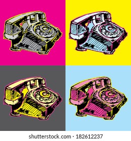 pop art vintage telephone