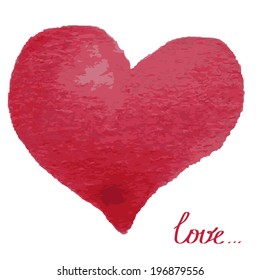 Pop art water-colour heart pattern.  
