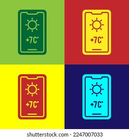 Pop art Weather forecast icon isolated on color background.  Vector Illustration