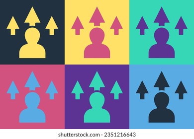 Pop art Web design and front end development icon isolated on color background.  Vector