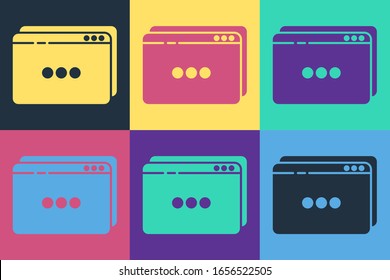 Pop art Website template icon isolated on color background. Internet communication protocol.  Vector Illustration