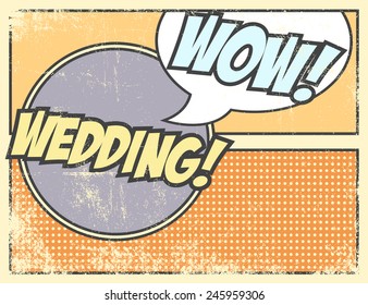 pop art wedding, illustration in vector format