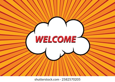 Pop art welcome concept vector illustration design background