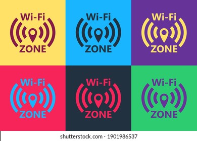 Pop art Wi-Fi wireless internet network symbol icon isolated on color background. Vector.