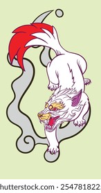 pop art wolf illustration with japanese style for kaijune event