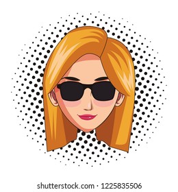 pop art woman face