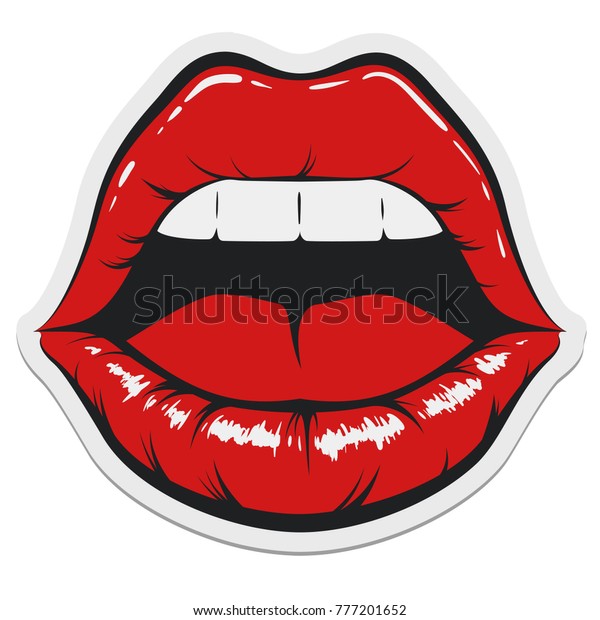 Pop Art Women Mouth Opened Lips Stock Vector (Royalty Free) 777201652 ...