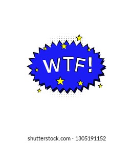 pop art WTF bobble color icon